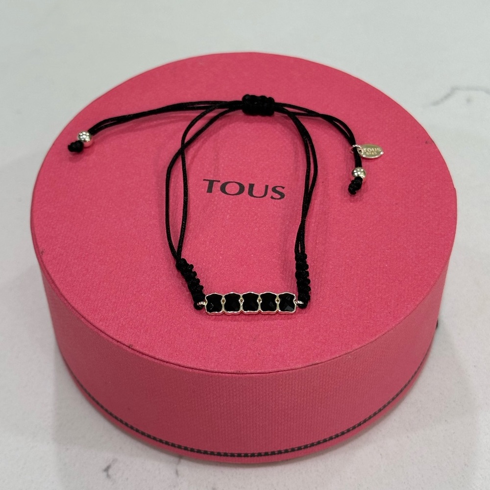 Brand New TOUS Mini Onix Black Cord Bracelet